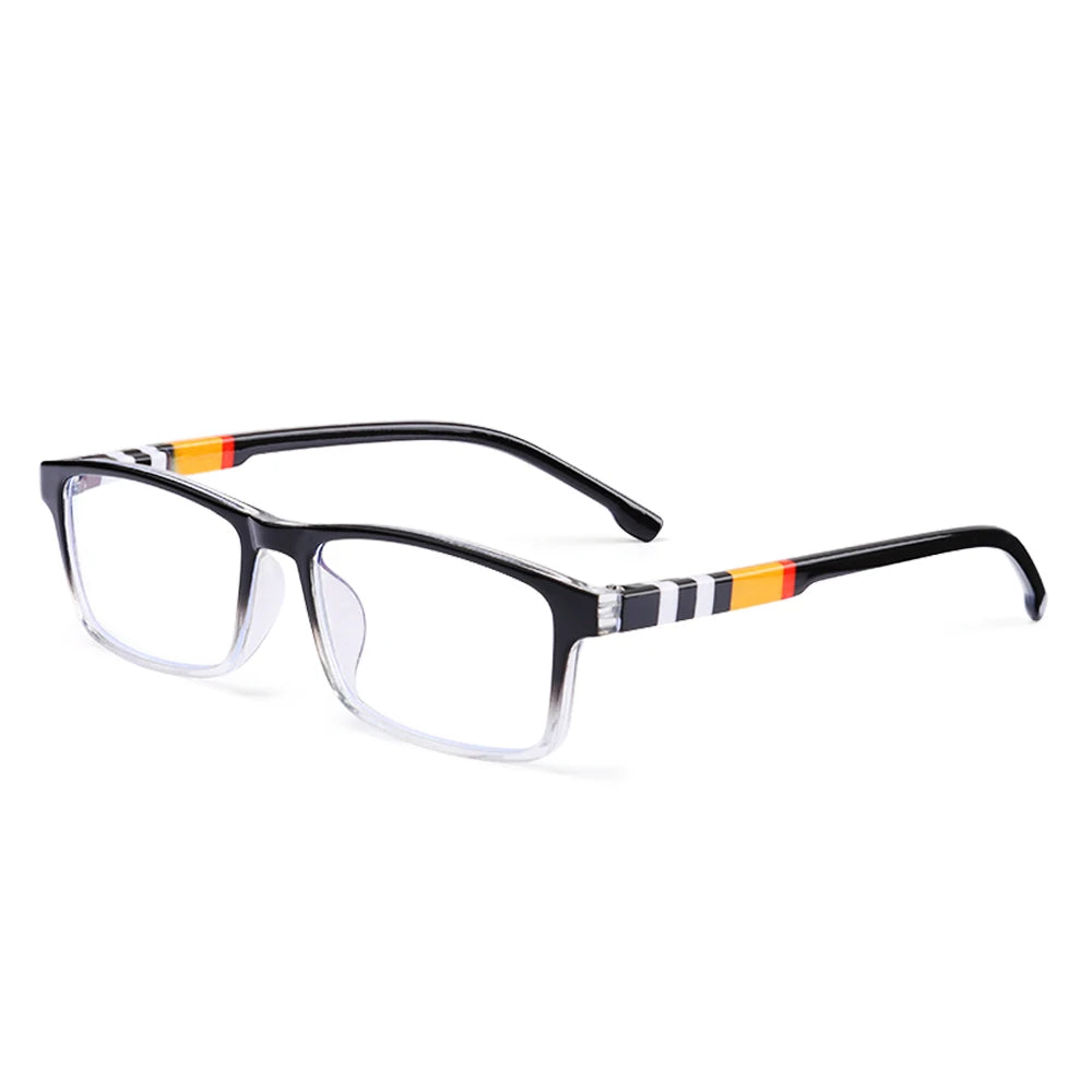 New Anti-Blue Light Reading Glasses for Women Men Fashion Striped PC Frame Readers Eyewear Eye Protection Presbyopia Eyeglasses Quake black +150