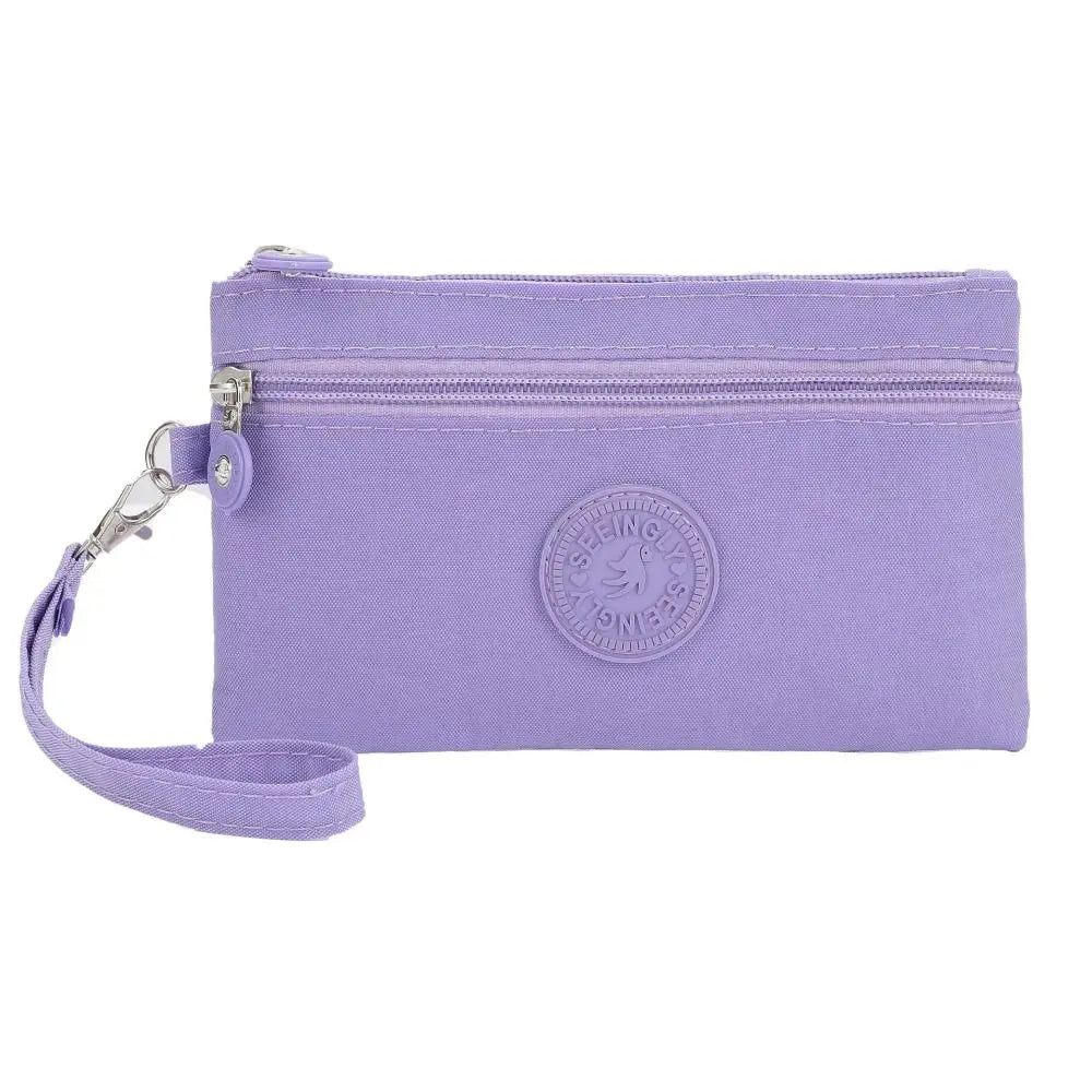 New Waterproof Women Wallet Wear-resistant Durable Coin Purse Portable Nylon Zipper Clutch Ladies Quake Purple