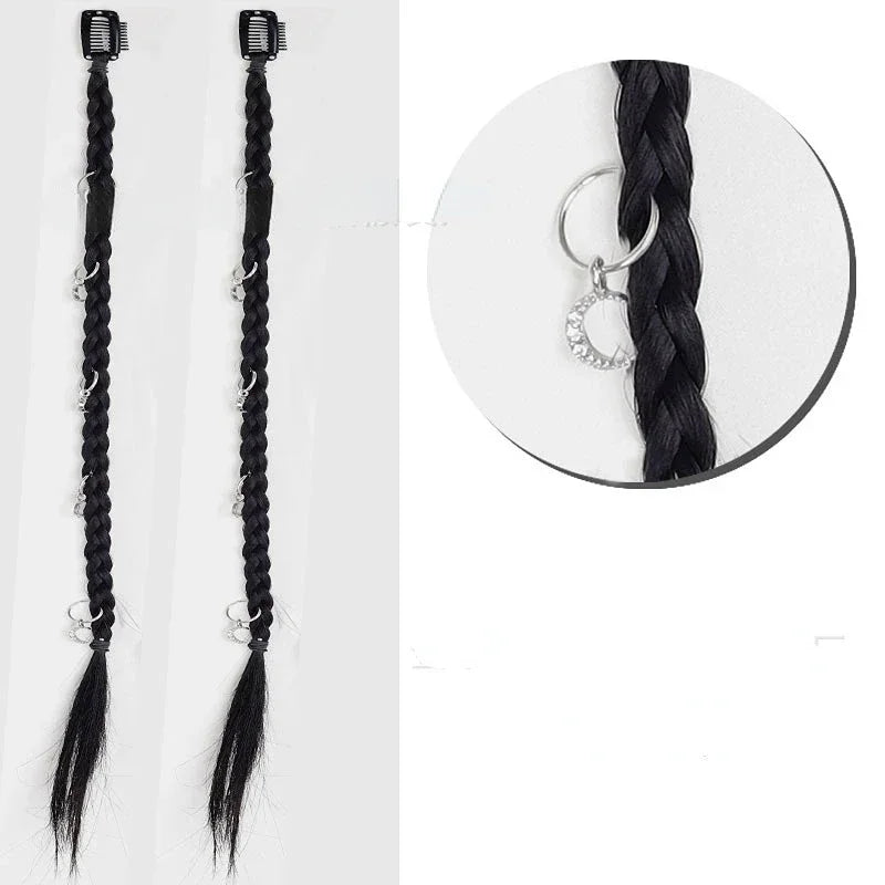 2pcs/set Y2K Boxing Braids Girls Cool Fashion hair Braide Women Fried Dough Twist Braid Traceless Invisible BB Clip Boxing Braid Quake dzyl