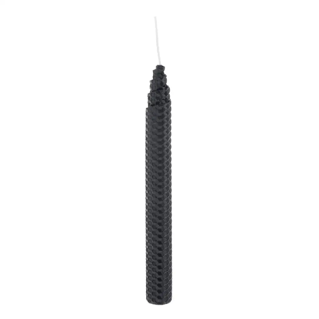 Handmade Beeswax Candles Sootless Dripless Taper Candle Wax for Candle Holder Ceremony Table Wedding Decor Quake Black