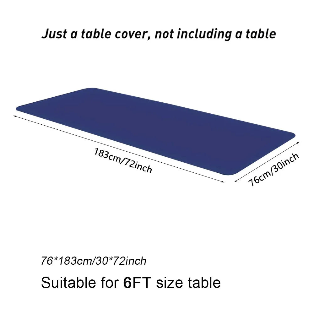 1Pcs Spandex Rectangular Tablecloth Elastic Fitted Stretch Table Cloth Universal 6FT Patio Table Cover Quake dark blue 6ft