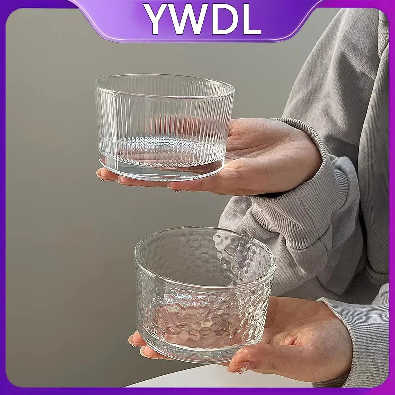 YWDL 4pcs Clear Glass Mini Bowls Set Kitchen Desserts Bowl Home Dips Sauces Pudding Fruit Charcuterie Boards Bowls For Meal Prep Quake
