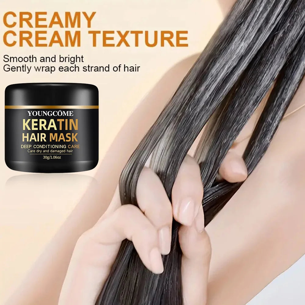 Natural Formula Keratin Hair Mask Repair Damage Dry Split Hair Nourishing Moisturizing Treatment Shiny Deep Hair Care Mask Quake