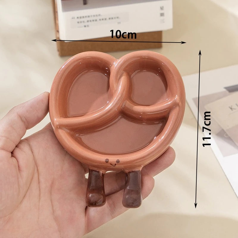 Cartoon Cute Bread Shaped Ceramic Seasoning Dish Irregular Creative Home Utensils Dipping Dish Quake A