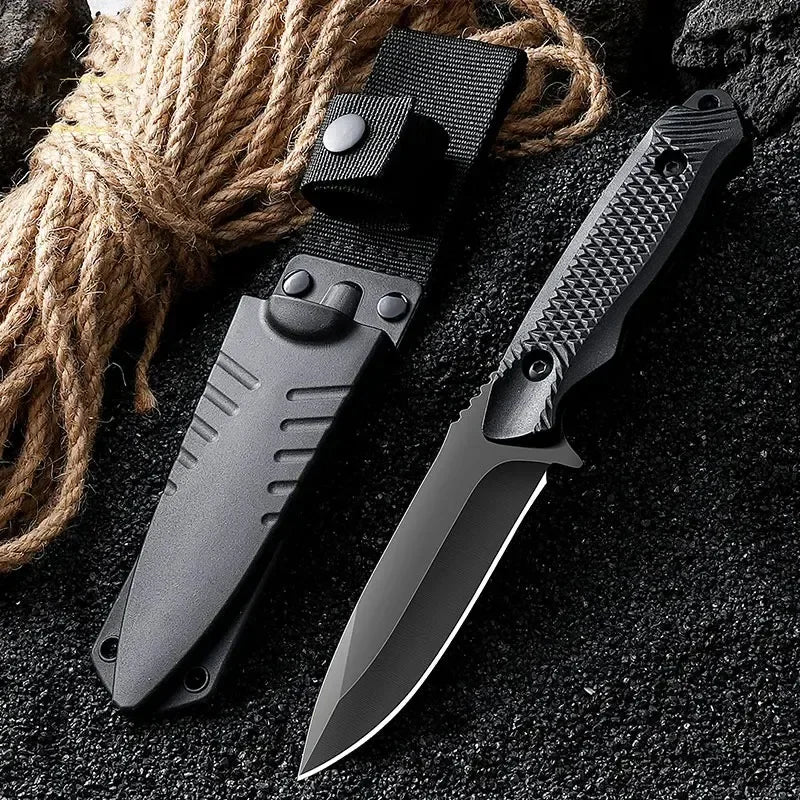 1pc stainless steel sheath pocket knife, high hardness knife, portable sheath peel knife outdoor barbecue knife Quake
