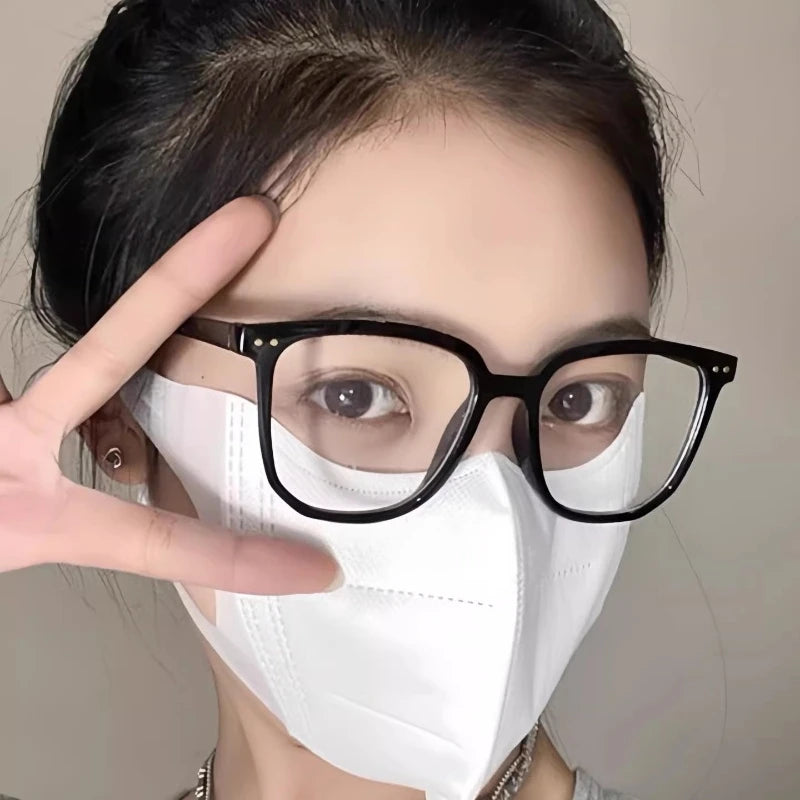 Ultra Light Big Frame Anti Blue Light Glasses Square Face Slimming Eyewear Fashion Computer Eye Protection Daily Office Glasses Quake
