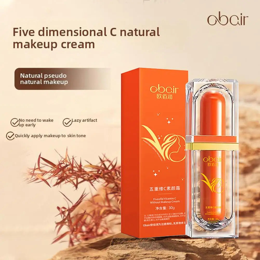 Five Vitamin C Tone Up Cream Vitamin C BB Cream Hydrating Face Moisturizer Conceal Pores Waterlight Makeup Lazy Concealer Quake