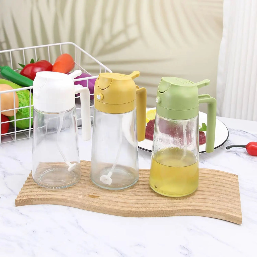 470ml Glass Spray Oil Sprayer Bottle Spray Oil Dispenser Oil Jar Cruet BBQ Kitchen Baking Roasting Picnic Kitchen Tool Quake