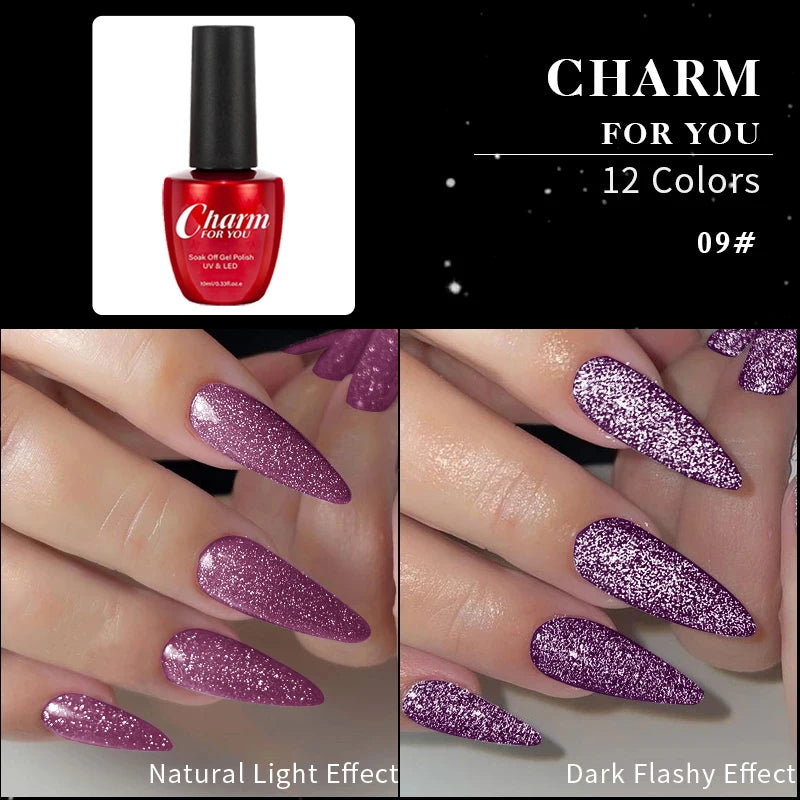 10ml Glitter Thermal Gel Nail Polish 3 Layers Temperature Changing Semi Permanant Soak Off UV LED Nail Art Gel Varnish DIY Gel Quake