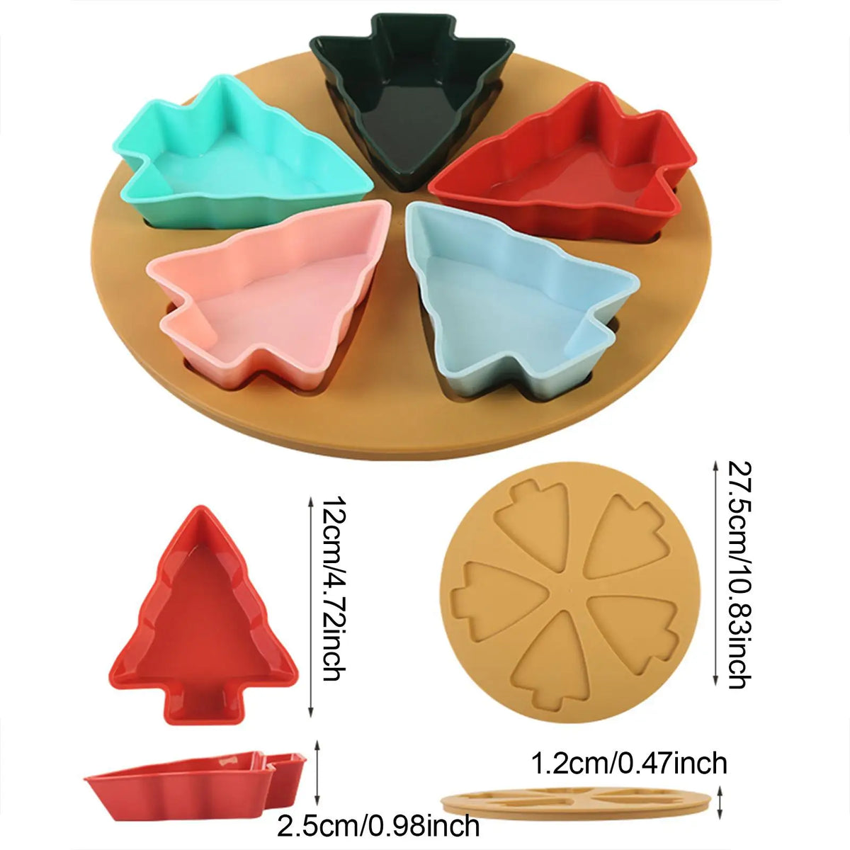 Christmas Tree Shape Fruit Appetizer Tray Gifts for Snack Vegetables Cookies Quake