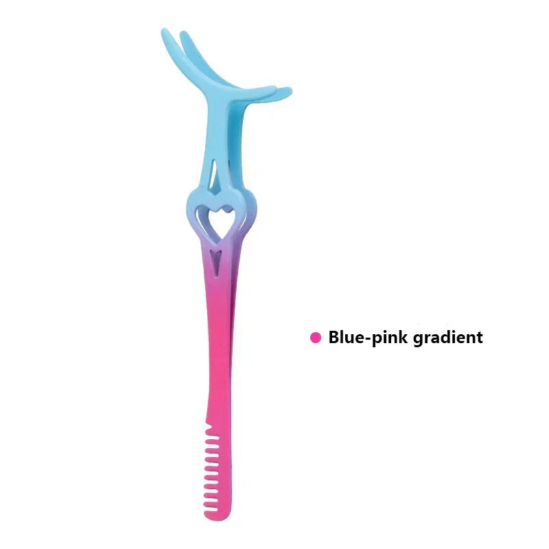 Professional False Eyelash Applicator Tool – Precision Stainless Steel Tweezers for Easy Application & Removal of Fake Lashes Quake M387 Blue-pink