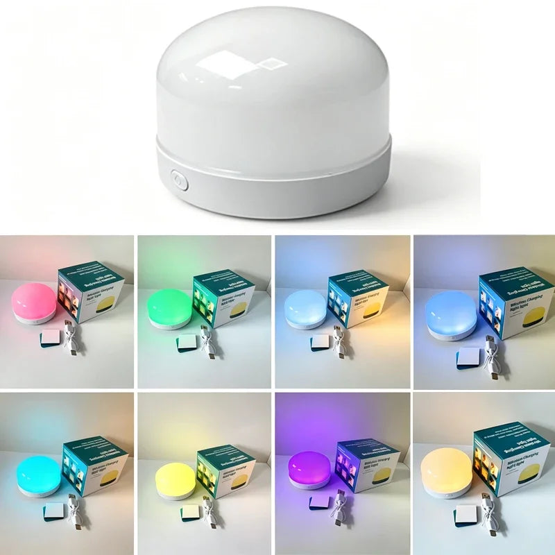 USB Rechargeable Night Light 3 Color RGB Portable Baby Bedside Lamp LED Night Light Ambient Soft Light Room Decoration Gift Quake RGB