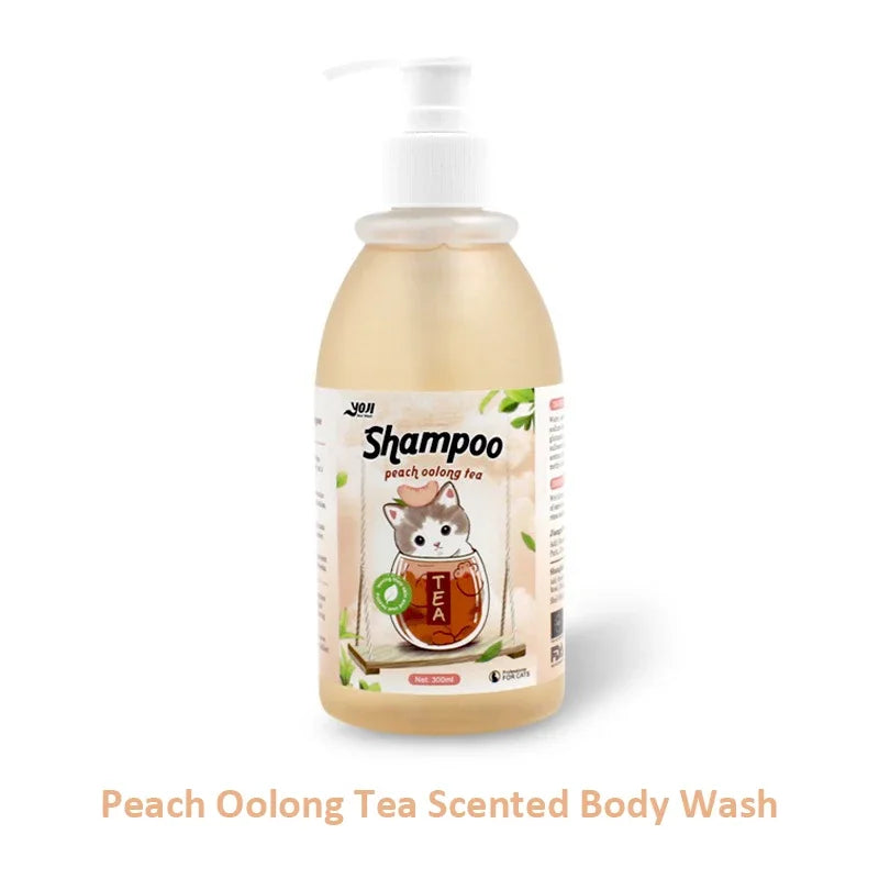 280ml Cat Shower Gel Tea Scent Shampoo Hair Care Bactericidal Mite Removal Anti Itching Deodorant Deep Cleaning Pet Products Quake Oolong Tea 280ml