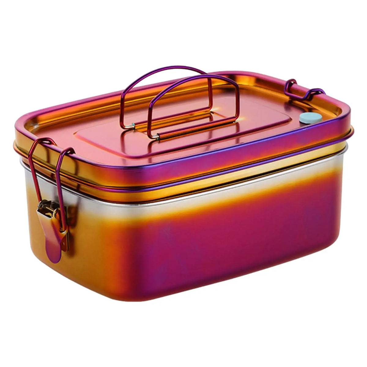 Stainless Steel Bento Box Snack Box Divided Food Storage Containers for Home Quake Red