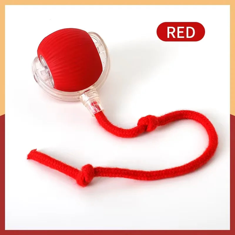 Cat Toy Ball Self Hi Ball Teasing Cat Rolling Ball Hair Pet Relieve Boredom Plush Teasing Cat Ball Cat Toys Pet Quake Red Tail ball