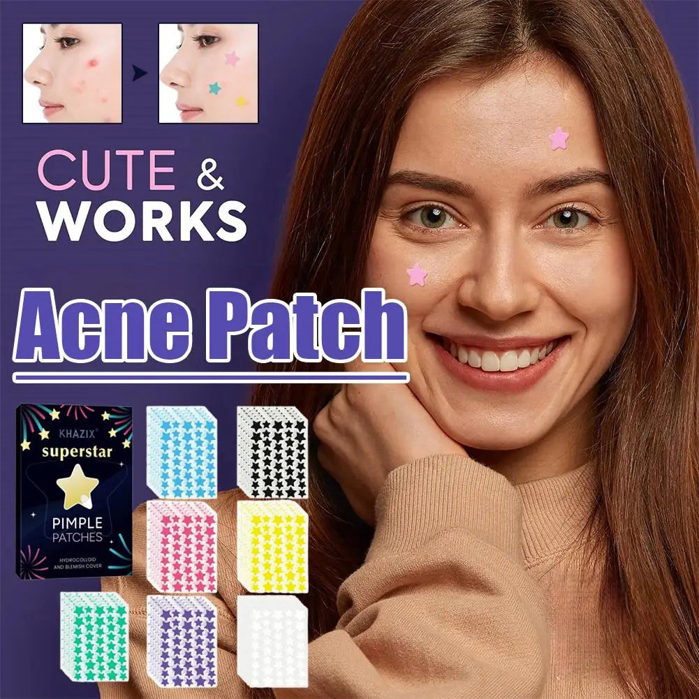 Colorful Stars Pimple Patches, 240/280PCS Cute Acne Blemishes Covering Stickers Invisible Hydrocolloid Acne Patch Zit Stickers Quake