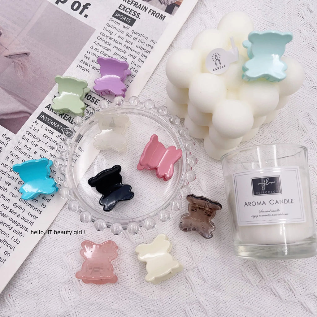 Korean New Bear Mini Grab Bangs Clip Candy Shark Clip Styling Tools & Accessories Headwear Girls Kids Hair Accessories Quake