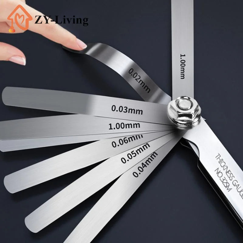 32Pcs/set Portable Durable Feeler Gauge Various Specifications Arc Stainless Steel Feeler Gauge Gauge Rangefinder Quake