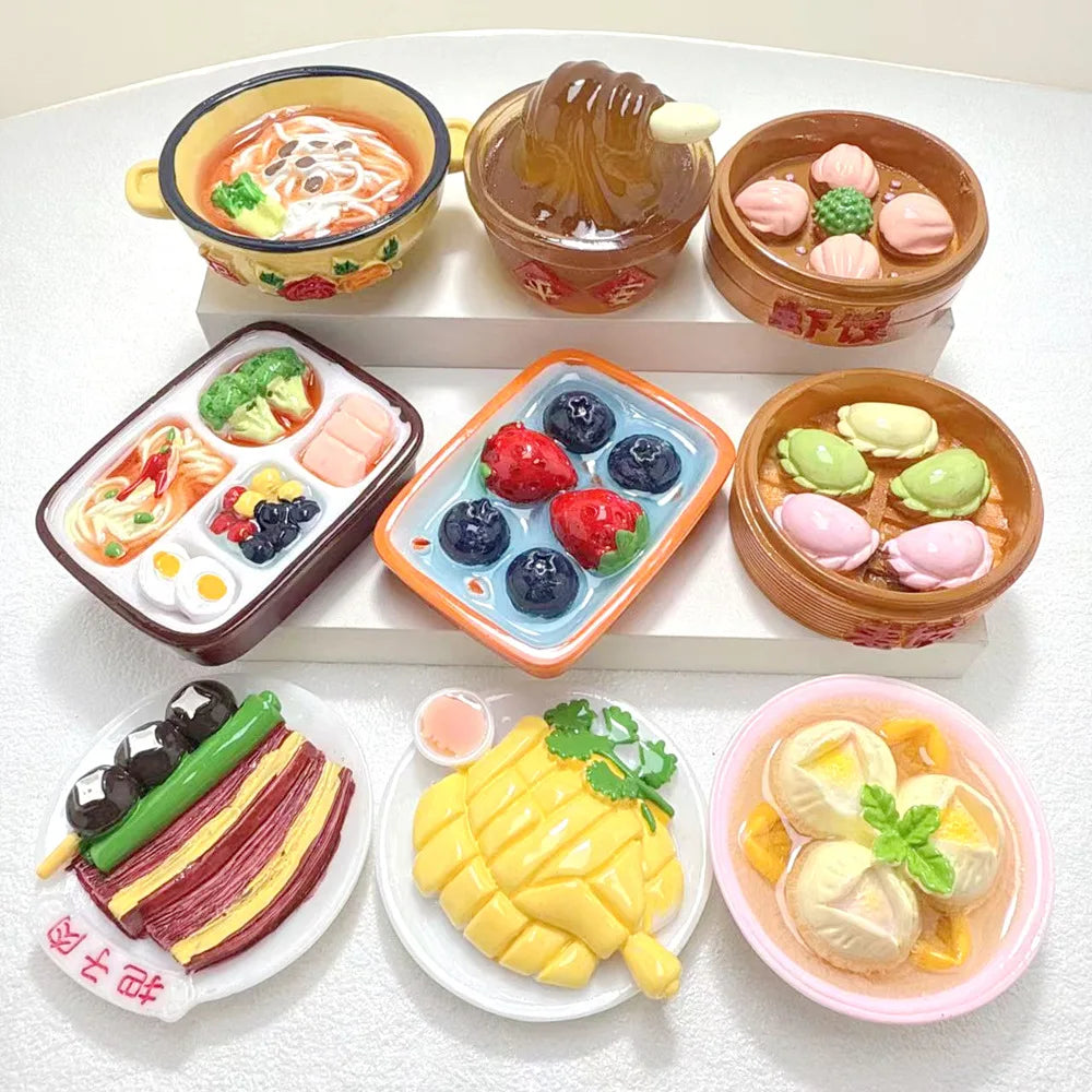 5Pcs Large Miniature Sweet Cake Dessert Noodle Resin Cabochon Fake Food for Decor Making Accessories DIY Dollhouse Kichen Play Quake mixed