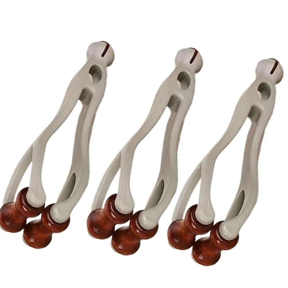 1/2/3/5PCS Solid Wood Finger Massager Roller, Featuring 360° Roller Clip‑on Design for Hand Meridian Relief Quake 3PCS