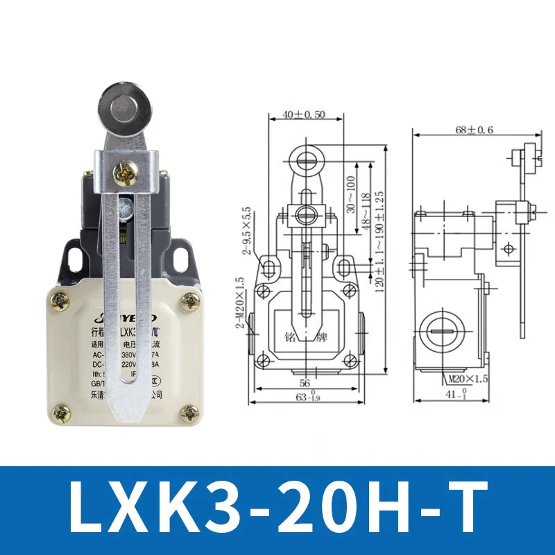 Travel Switch LXK3-20H/T/B/D/J/L Limit Switch Auto Reset Roller Rotary Arm Type Micro Switch Waterproof Quake LXK3-20H-T