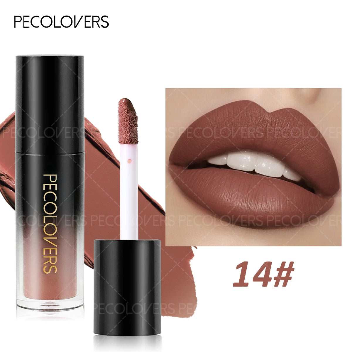 1 Pcs Multiple Colors Matte Velvet Lip Gloss, Waterproof Long-lasting Non-sticky, Smooth Lipstick, High Color Rendering Quake 14