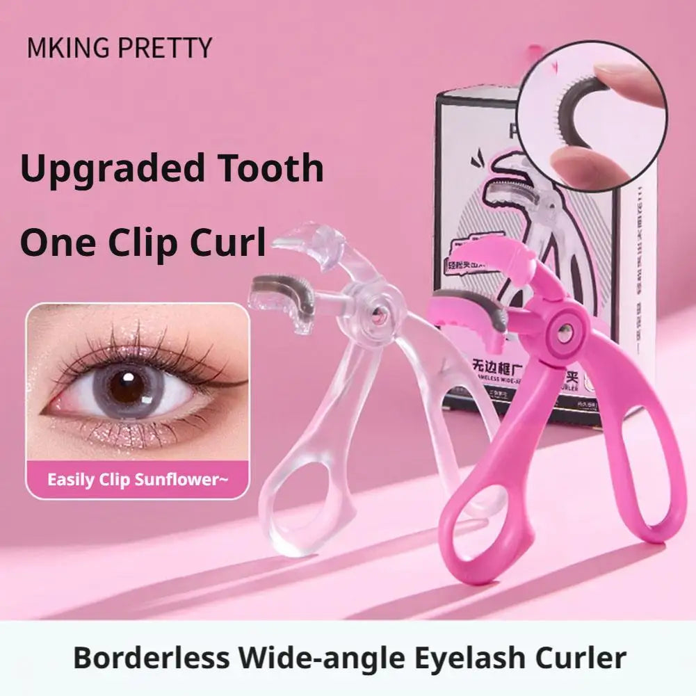 PRETTY Wide Angle Eyelash Curler Borderless Lash Lifting Tool with Built In Comb for Separated Defined Curled Lashes Quake