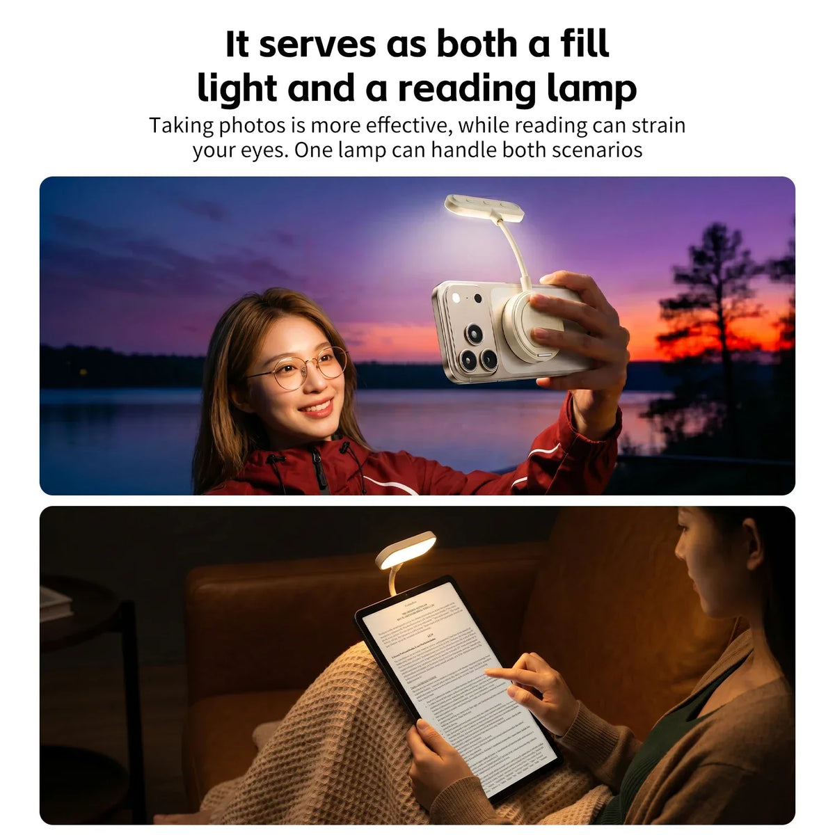 Magnetic Gooseneck Fill Light Portable Phone Selfie Beauty Lamp Eye Caring Reading Light Adjustable Magnetic Holder Stand Tools Quake