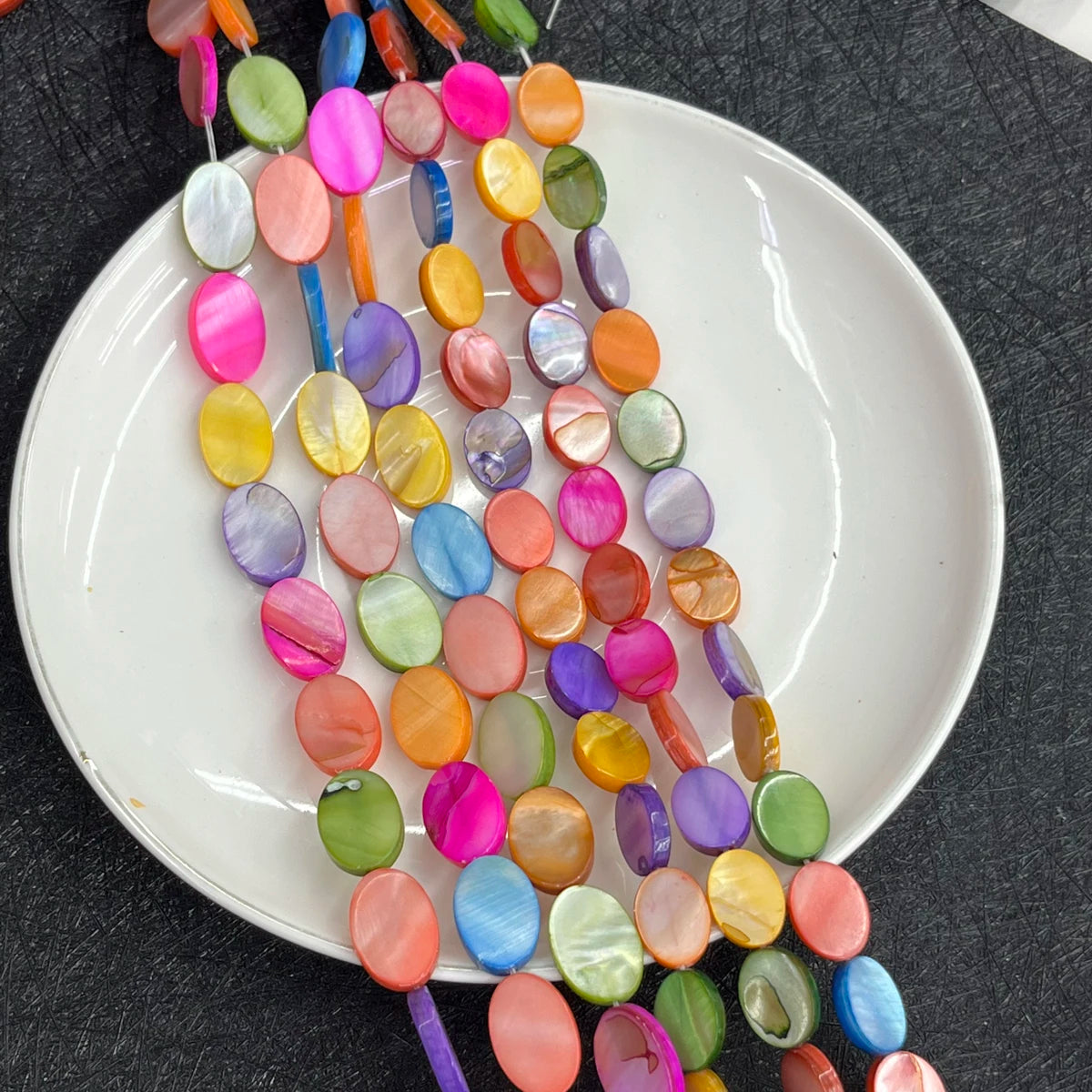 Oval Shell Beads 10x14mm Colorful Isolation Beads For Jewelry Making DIY Necklace Earrings Bracelet Accessory Quake