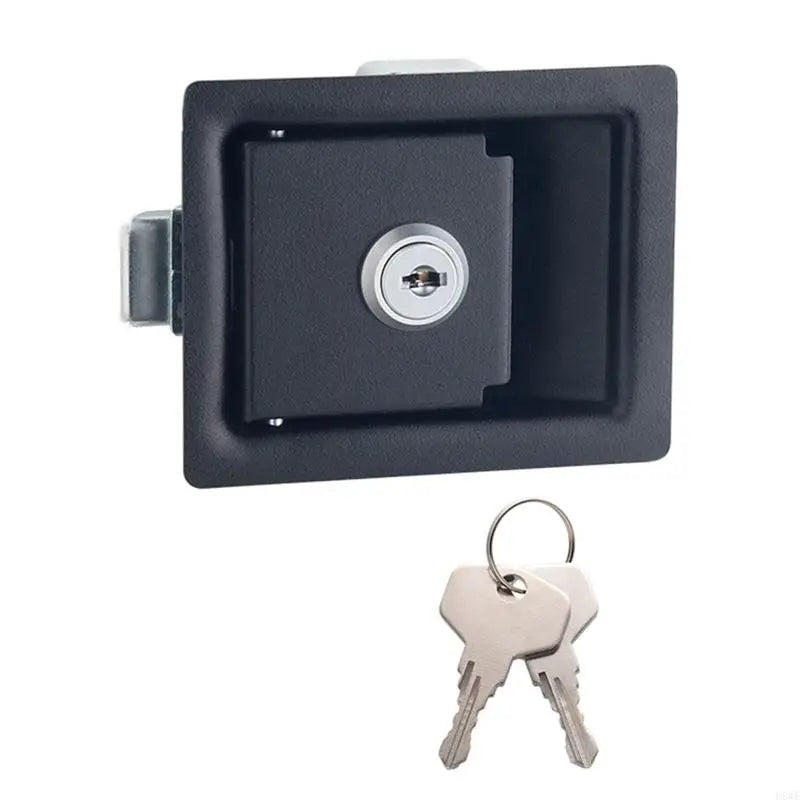 H8WE Upgraded RV Door Lock Black Trailer Door Lock with Paddle Entrance Door for Latch for Trailer Quake BK