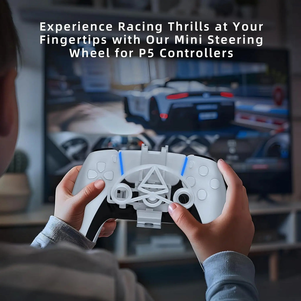Mini Steering Wheel for PS5 Controller,Racing Game Accessory Compatible with PS5 & PS5 Slim Quake