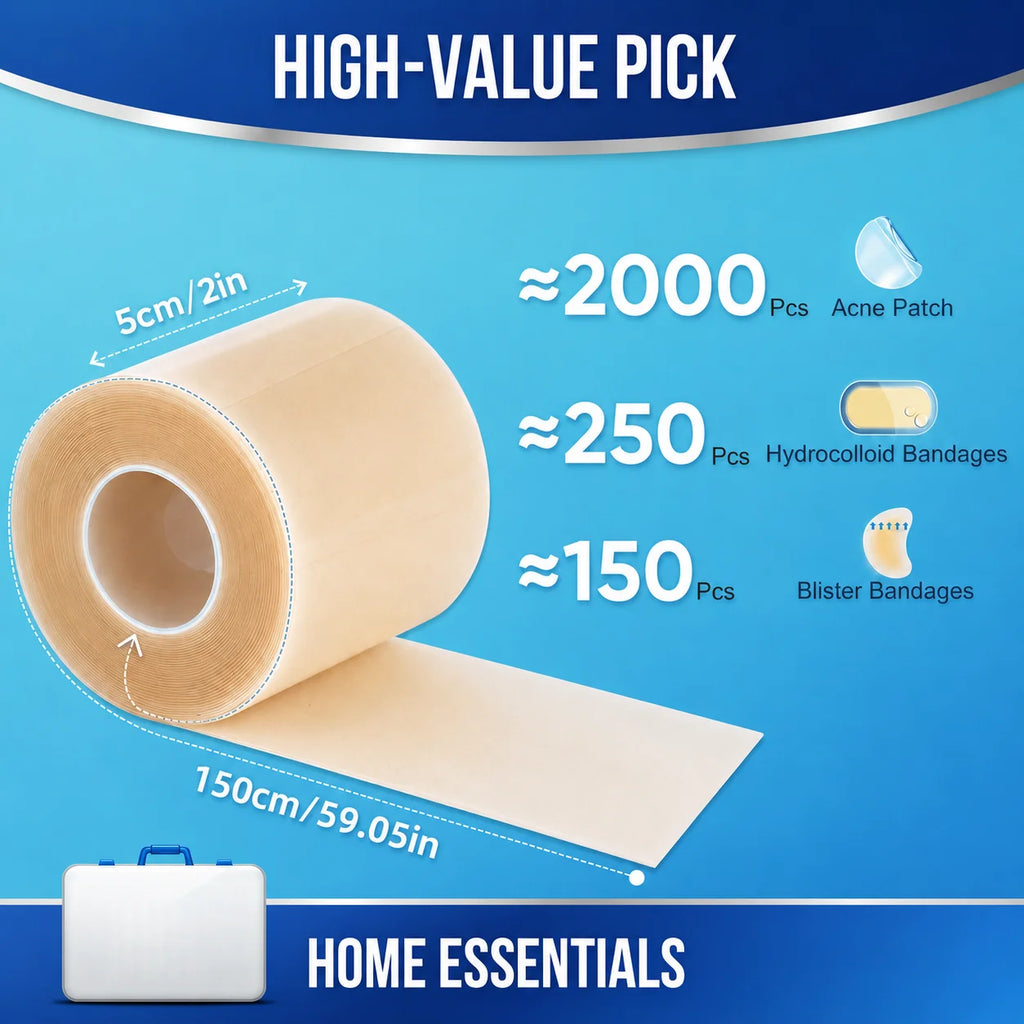 1 volume Pimple Patch Artificial Skin Wound Dressing Freely Cuttable Skin-Friendly Adhesive Keep Wound Clean 1 Roll Value Pack. Quake