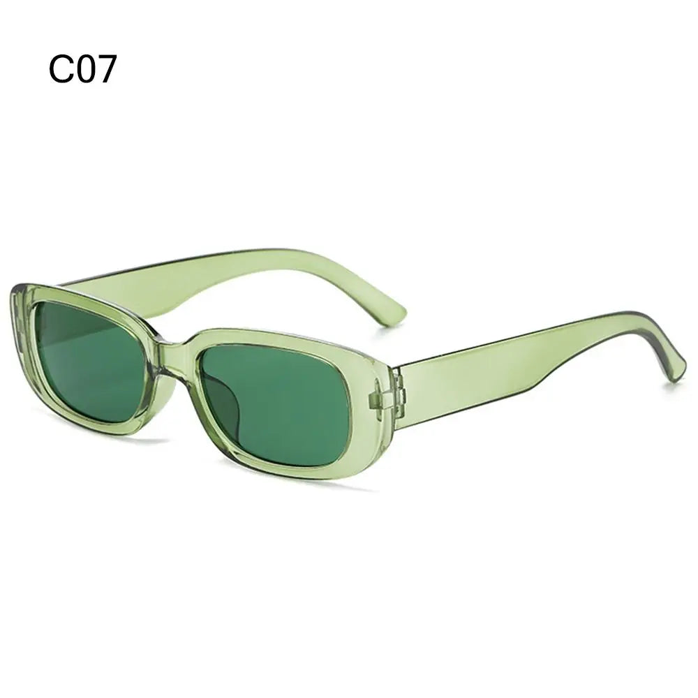 Trendy Narrow Square Frame Y2K Sun Glasses Candy Color UV400 Protection Rectangle Sunglasses Black Shades for Women Men Quake C07