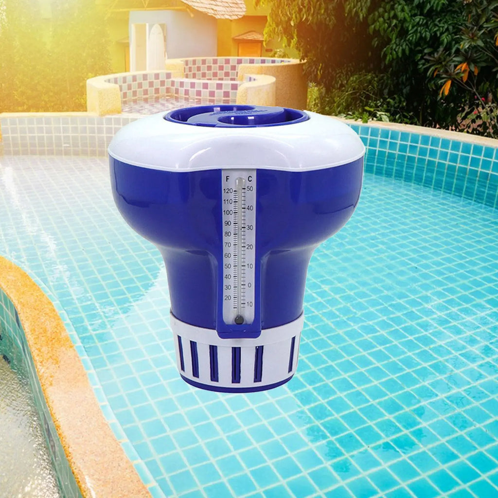 Pool Chlorine Floater Swimming Pool Floating Supplies Pool Clarifiers with Thermometer for Chlorine Hot Spring Pools Quake