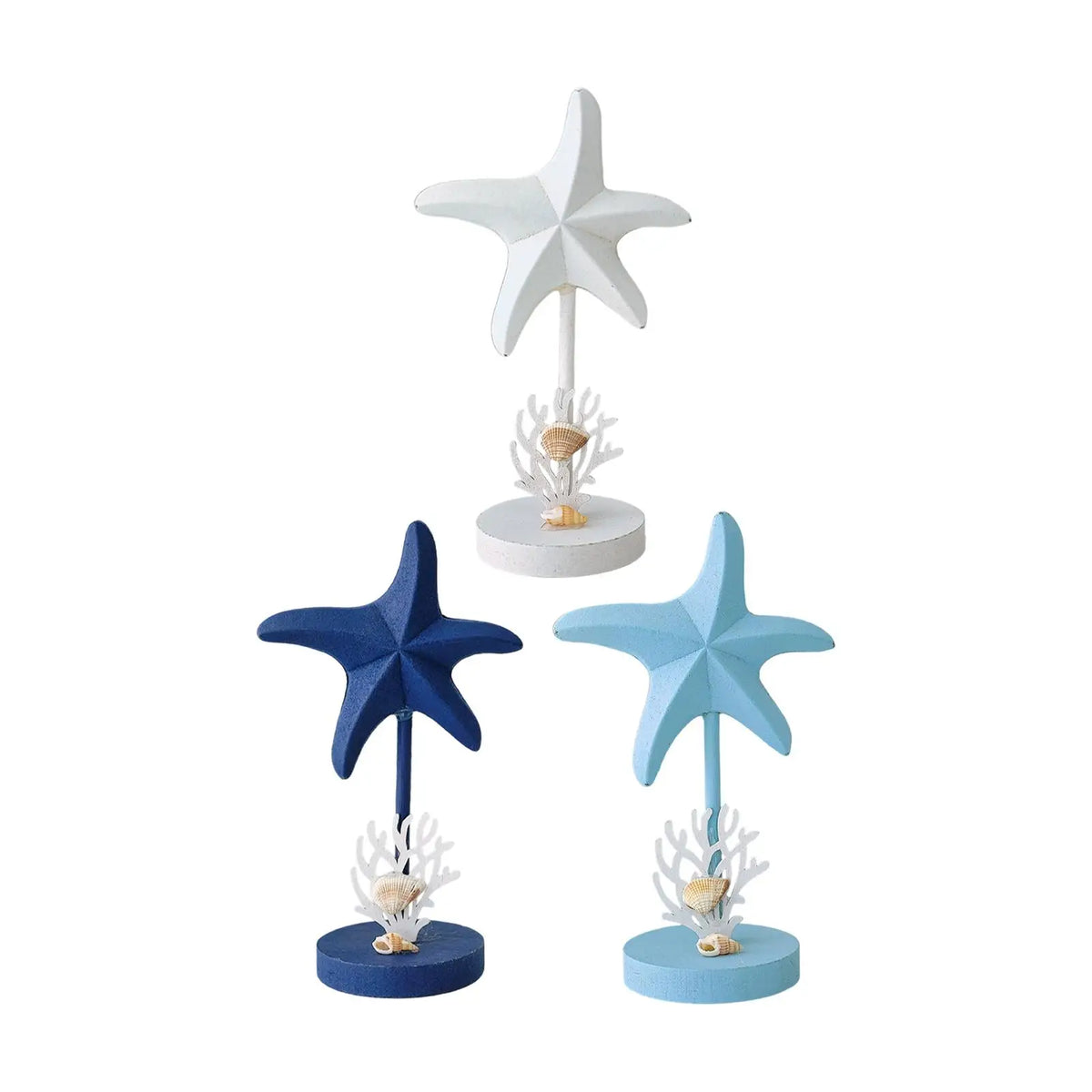 Starfish Figurine Desktop Ornament Retro Wooden Sculpture Decorative Statue for Desk Fireplace Housewarming Gift Home Decor Quake
