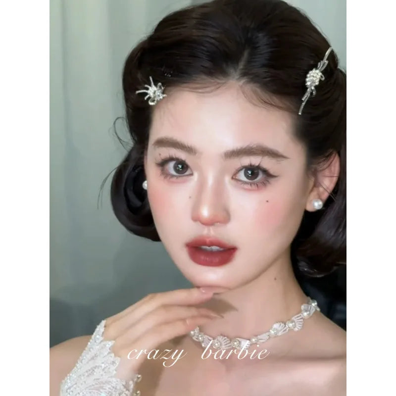 Rhinestone Pearl Hair Comb Clips Bride French Elegant Hair Clip Pins Weeding Bridal Prom Hair Accessories Bridesmaid Decorations Quake