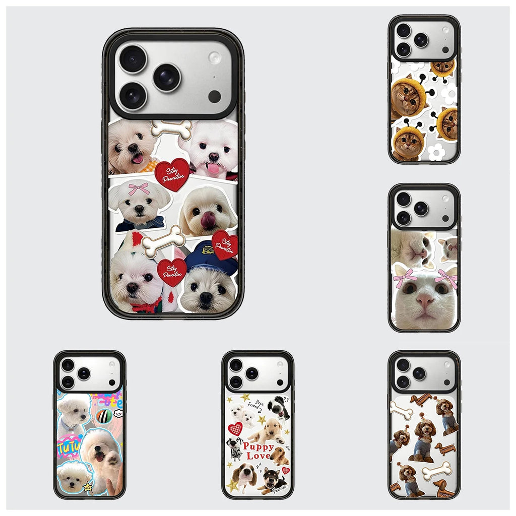 Puppy Love Cute Lovely Pattern Impact Magnetic Phone Case Cover for IPhone 14 15 16 17 18 Pro Max Case Quake