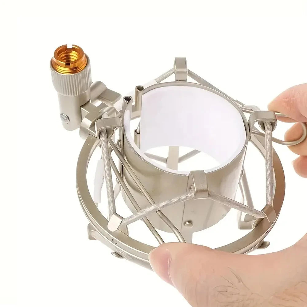 Universal Metal Microphone Shock Mount Mic Anti Vibration Holder Mount Fit For 44-45mm Diameter Condenser Mic Quake