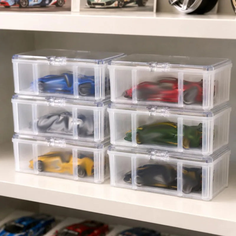 10/1PCS Car Model Display Boxes Transparent Mini Car Storage Organizer Functional Showcase Plastic Display Case for Small Cars Quake