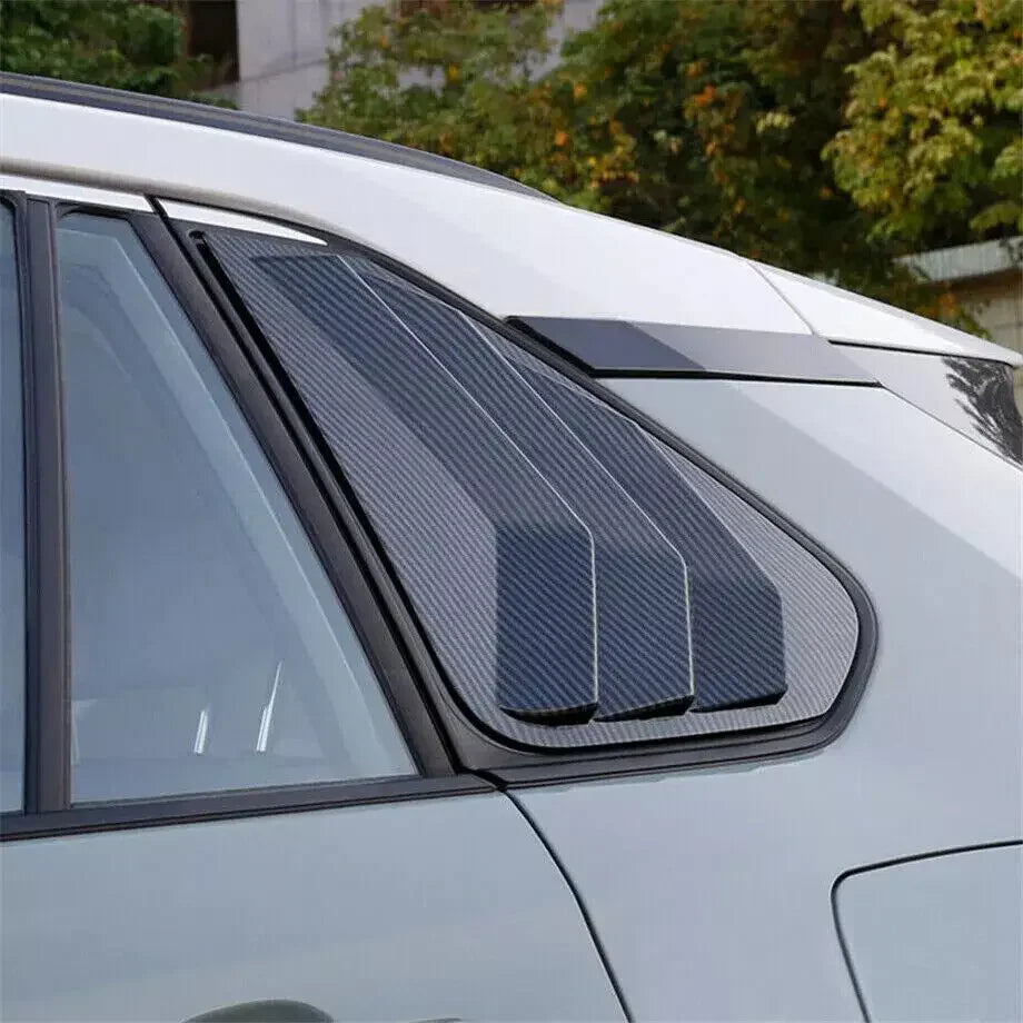 For Toyota RAV4 2019 2020 2021 2022 2023 Car Rear Louver Window Side Shutter Cover Trim Sticker Vent Scoop Carbon Fiber ABS Quake