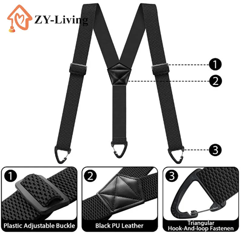 1Pc Y-Type Back Design Tactical Hidden Suspenders For Men Heavy Duty Work Under Clothes Daily Wear Accerssories Quake