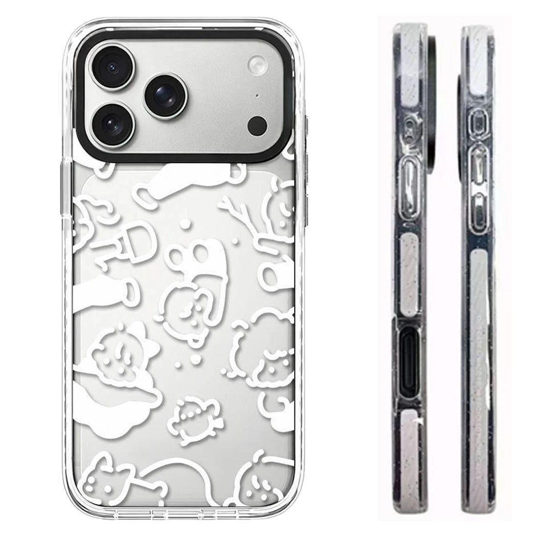 6090674 White Border Magnetic Phone Case Cover for IPhone 13 14 15 16 17 18 Pro Max Case Quake