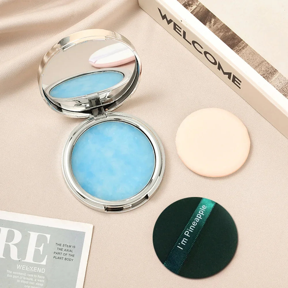 1PC Violet Cream To Powder Skin-friendly Skin Natural Face Long Lasting Oil-controlling Contouring Powder Cosmetics Quake (SKY BLUE)