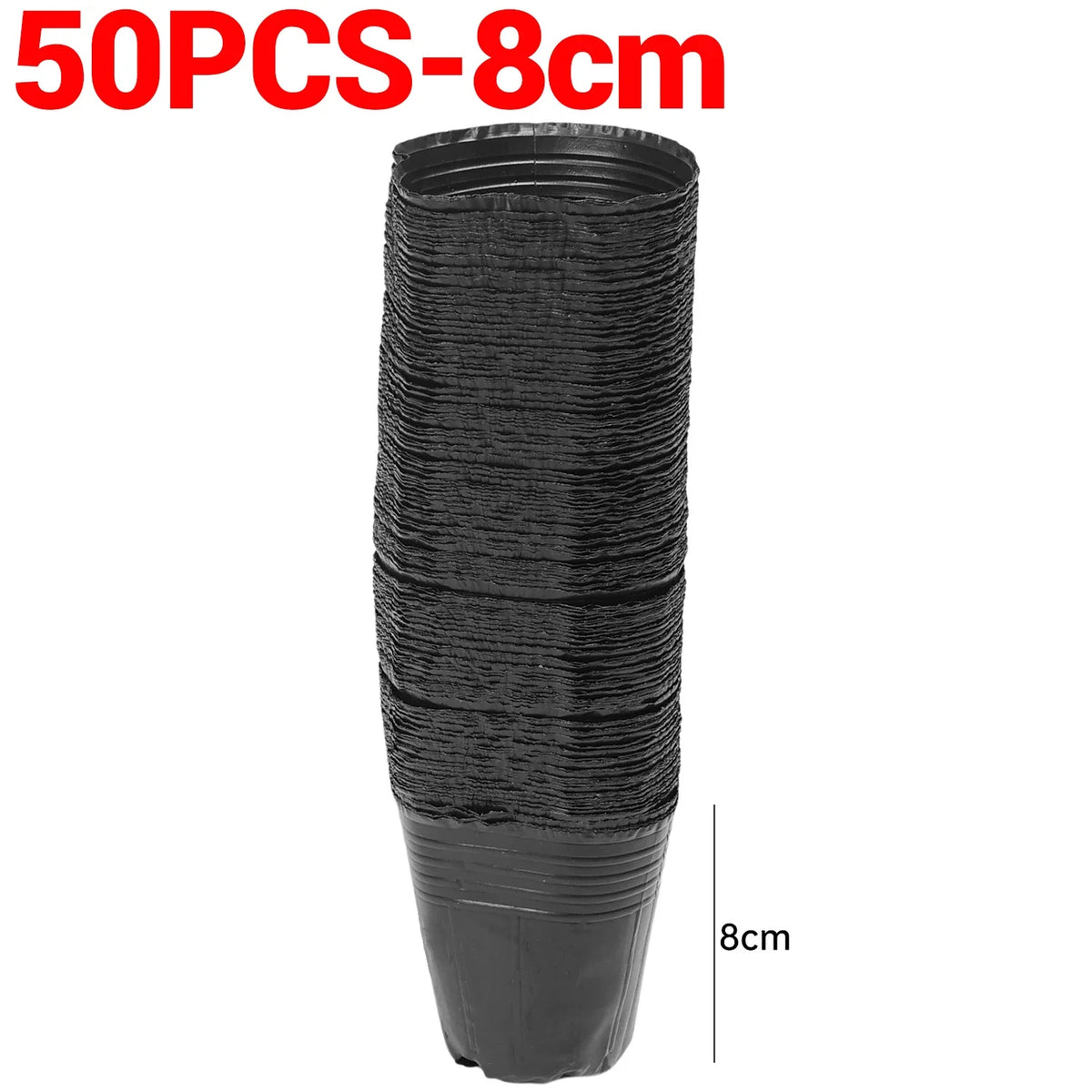 100/50PCS Thickened Seedling Bag with Holes Plastic Flowerpot Flower Plant Breathable Container Garden Vegetable Planting Pots Quake 50PCS-8cm