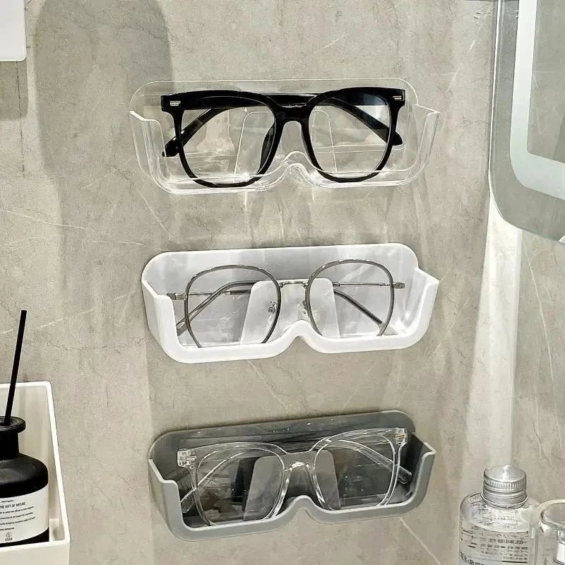 Wall Mount Eyeglasses Storage Holder Anti-Press Sunglasses Display Rack for Bedroom Bathroom Glasses Organizer Quake