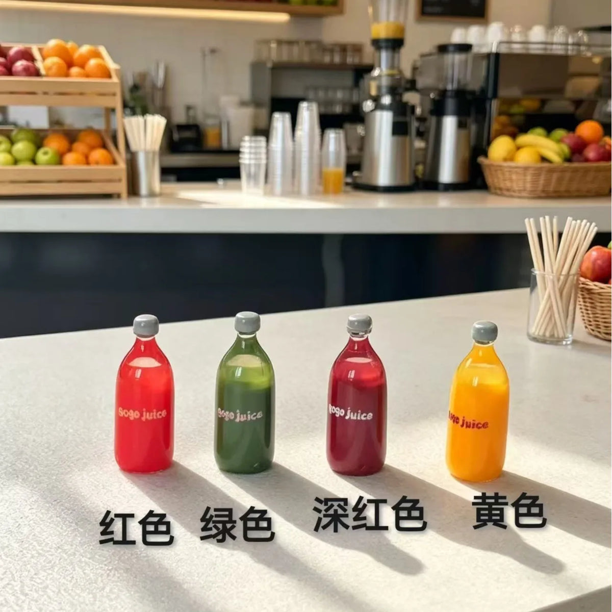 50pcs Sweet Fruit Juice Bottle Resin Simulation Food DIY Jewelry Making Accessories Ornament For Kitchen Dollhouse Decoration Quake