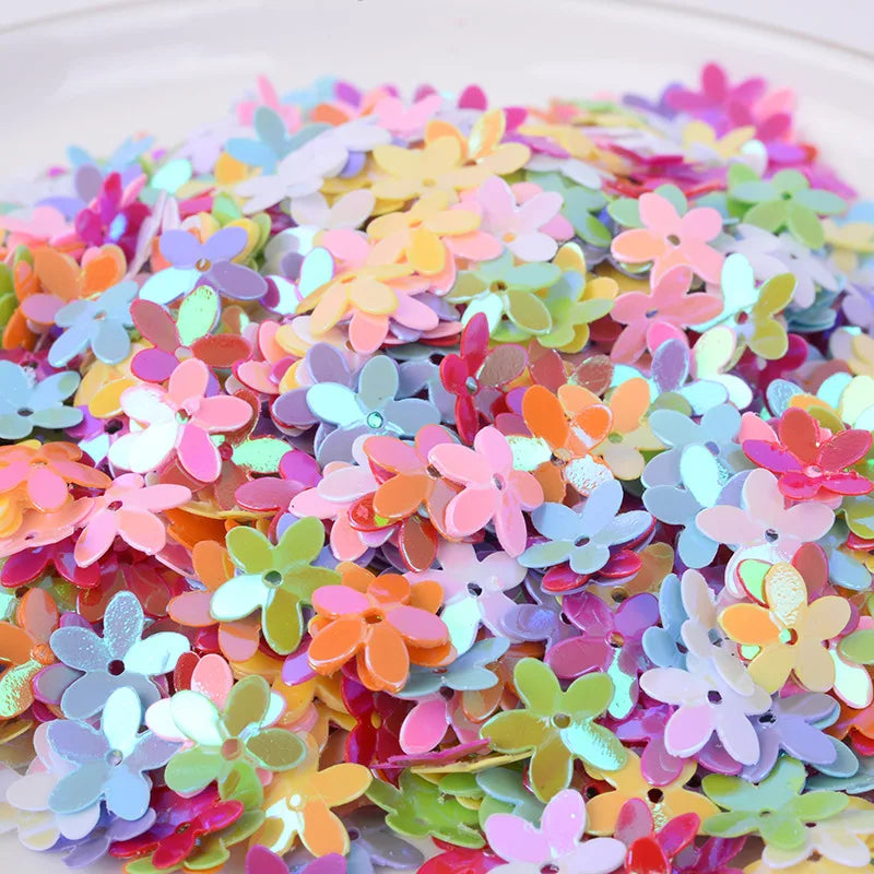 50g/500g Glitters Sequins Flower with Hole PVC Paillette DIY Wedding Sewing Process Clothing Craft Lentejuelas Accessories Quake mixed 500g