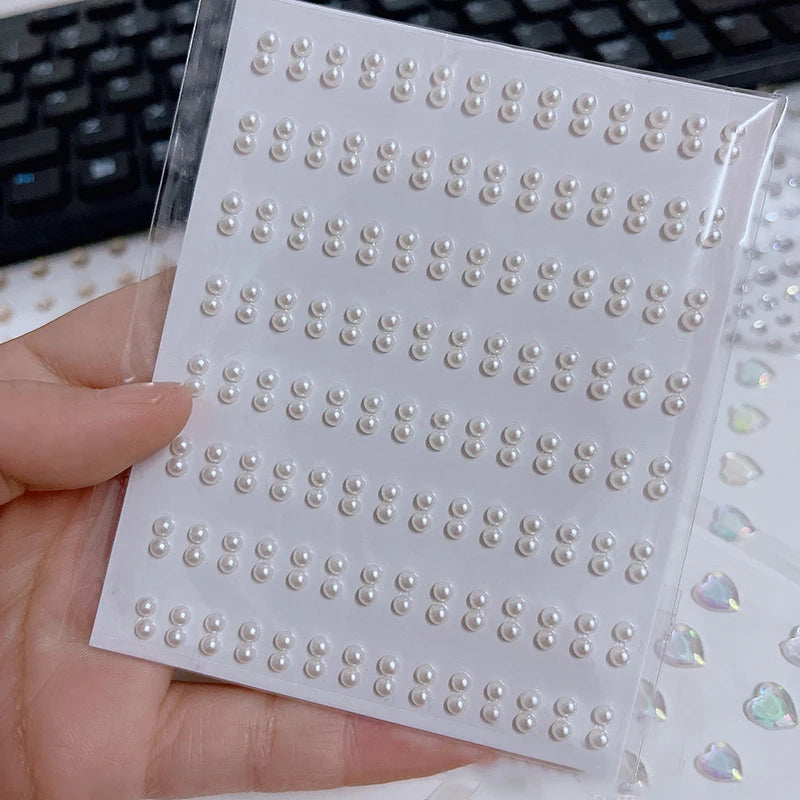 Disposable Rhinestones Pearl Tattoo Stickers DIY Face Eyes Tear Jewelry Diamond Makeup Party Glitter Temporary Tattoo Stickers Quake