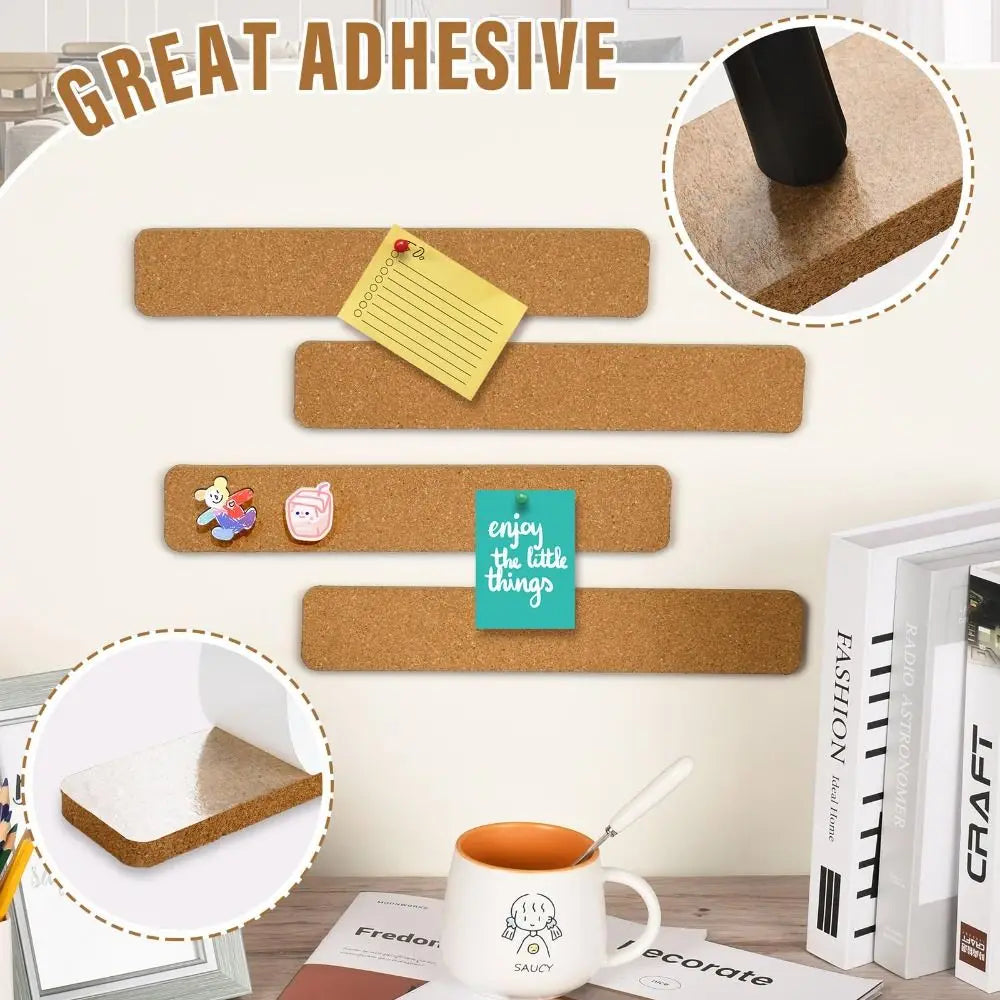 Cork Material Self Adhesive Cork Board Self Adhesive Removable Hanging Thumbtacks Board Frameless Cork Wall Tiles Quake