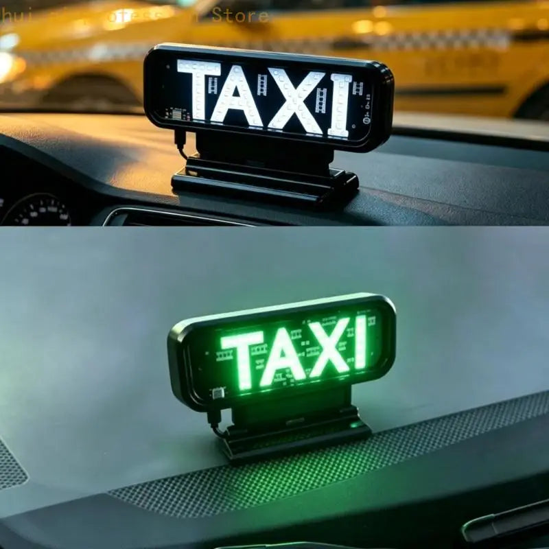 Light Dashboard Service Display Sign with USB Powered Panel Stand Base and Adhesive Mount for Driver Duty Use Daily Work H8WE Quake Green CN